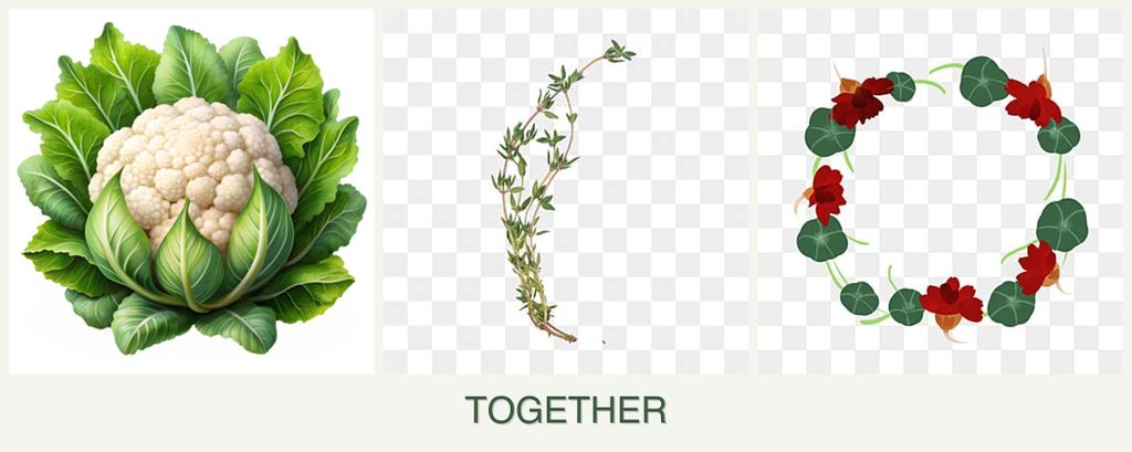 Can you plant cauliflower, thyme and nasturtiums together?