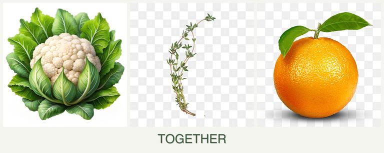 Can you plant cauliflower, thyme and oranges together?