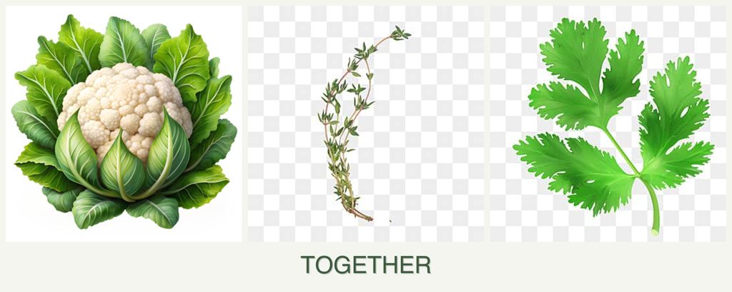 Can you plant cauliflower, thyme and parsley together?
