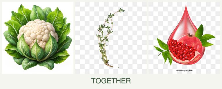 Can you plant cauliflower, thyme and pomegranates together?