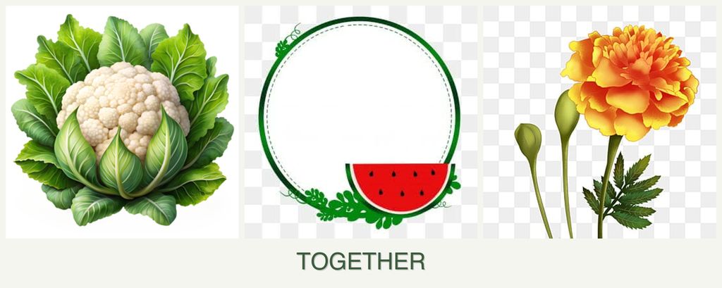 Can you plant cauliflower, watermelons and marigolds together?