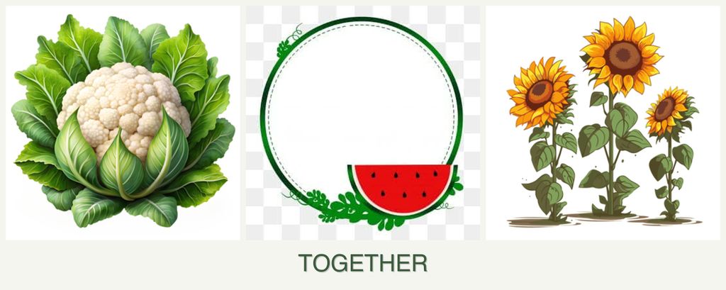 Can you plant cauliflower, watermelons and sunflowers together?