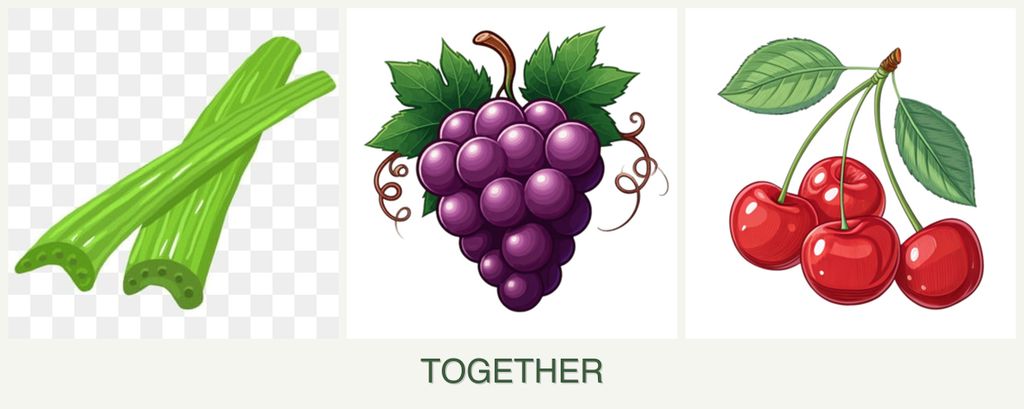 Can you plant celery, grapes and cherries together?