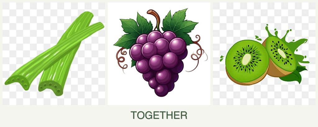 Can you plant celery, grapes and kiwi together?