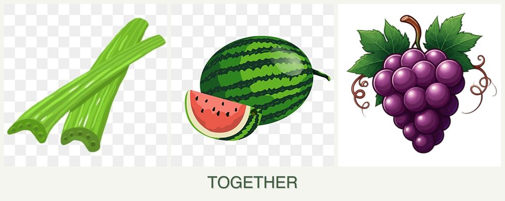 Can you plant celery, melons and grapes together?