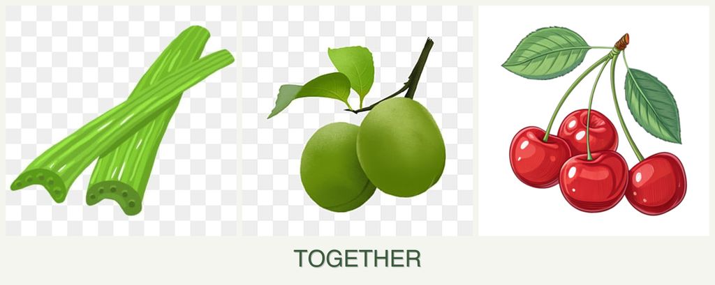 Can you plant celery, plums and cherries together?