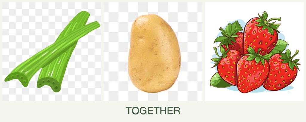 Can you plant celery, potatoes and strawberries together?