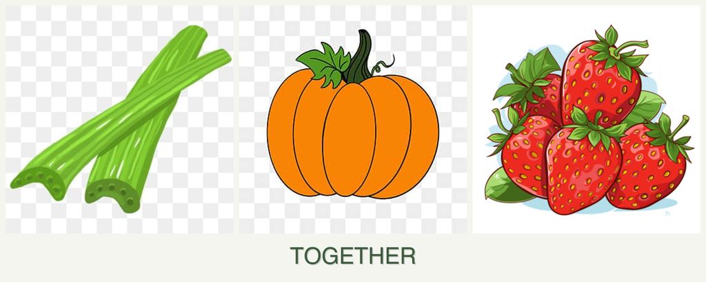 Can you plant celery, pumpkin and strawberries together?