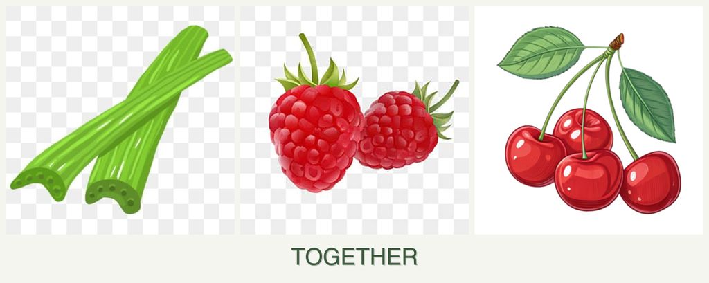 Can you plant celery, raspberries and cherries together?