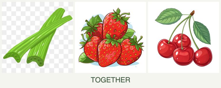 Can you plant celery, strawberries and cherries together?