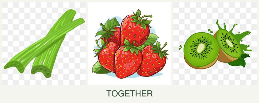 Can you plant celery, strawberries and kiwi together?