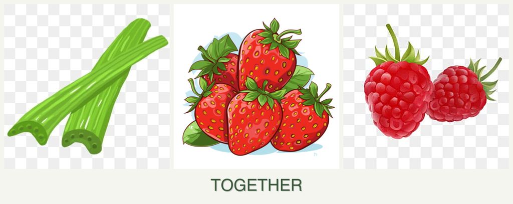 Can you plant celery, strawberries and raspberries together?