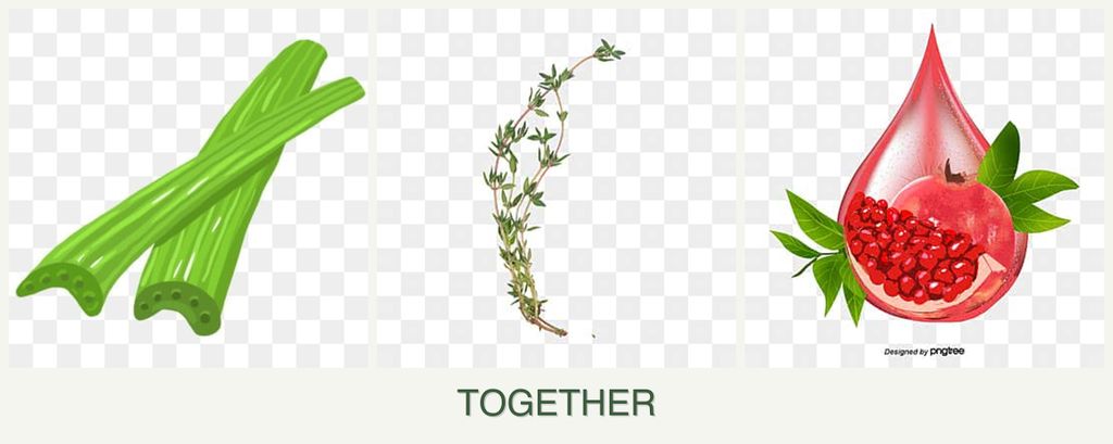 Can you plant celery, thyme and pomegranates together?