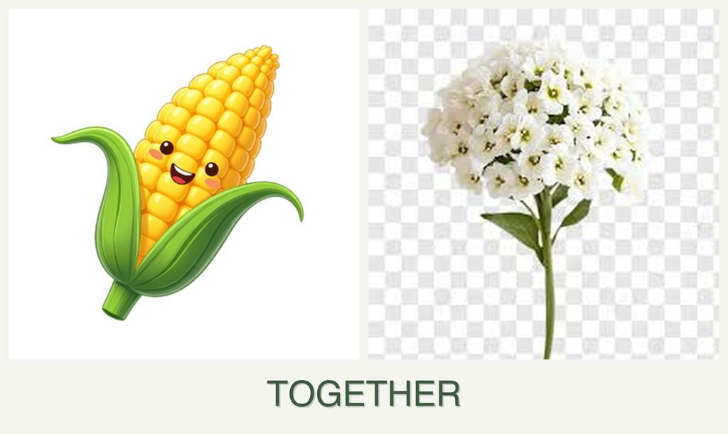 Can you plant corn and alyssum together?