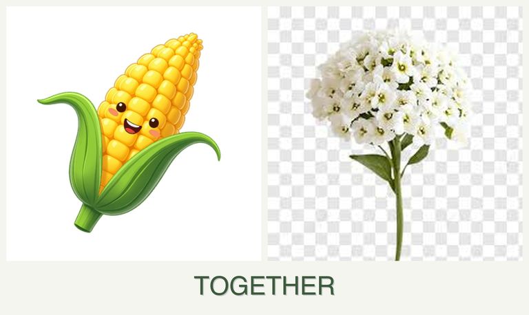 Can you plant corn and alyssum together?