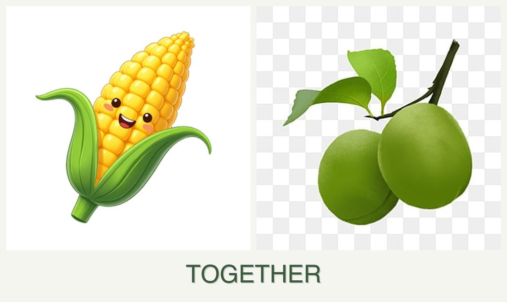 Can you plant corn and plums together?