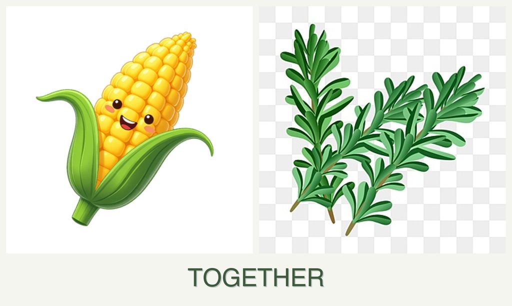 Can you plant corn and rosemary together?