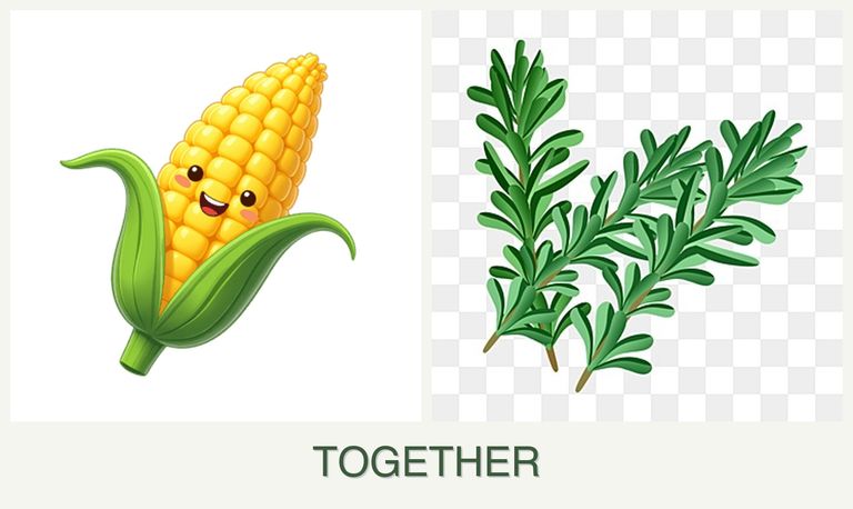 Can you plant corn and rosemary together?