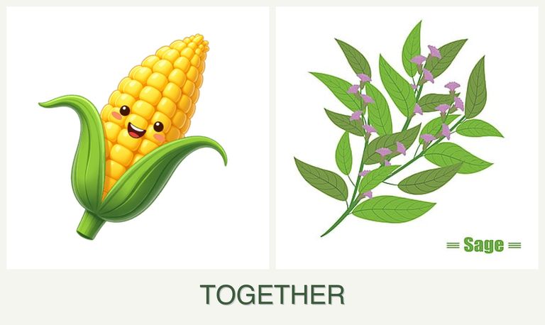 Can you plant corn and sage together?