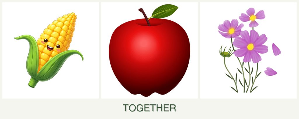 Can you plant corn, apples and cosmos together?
