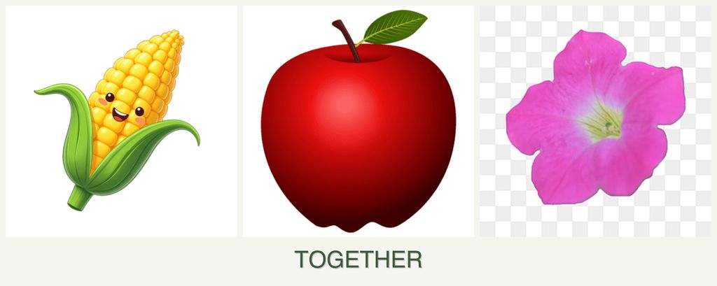 Can you plant corn, apples and petunias together?