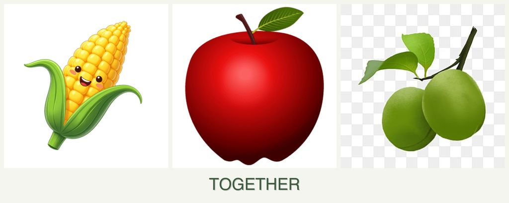 Can you plant corn, apples and plums together?