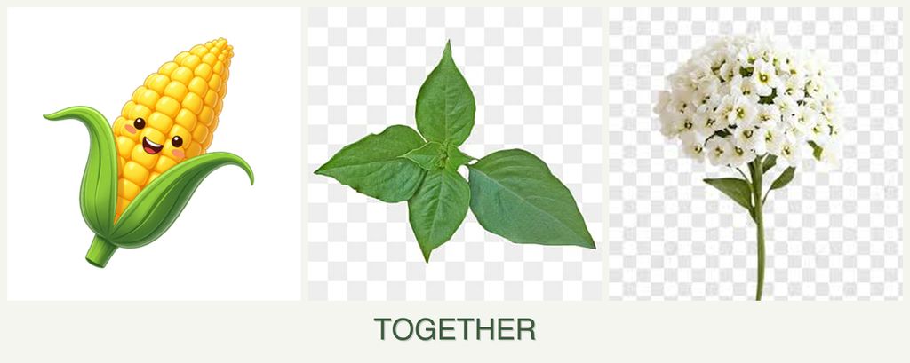 Can you plant corn, basil and alyssum together?