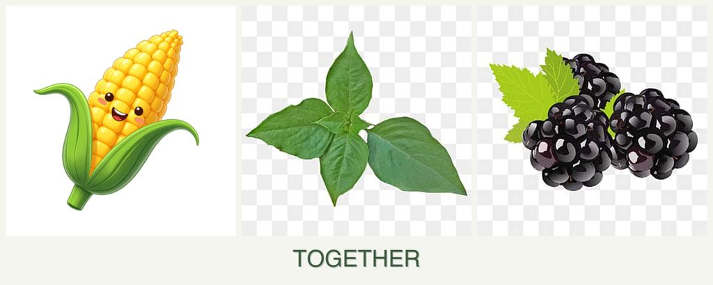 Can you plant corn, basil and blackberries together?