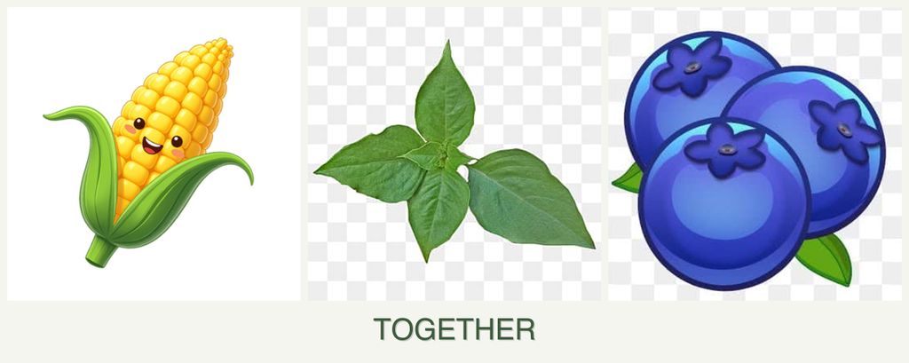 Can you plant corn, basil and blueberries together?