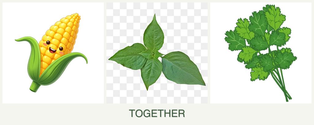 Can you plant corn, basil and cilantro together?