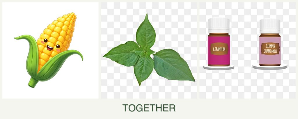 Can you plant corn, basil and geraniums together?