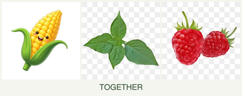 Can you plant corn, basil and raspberries together?