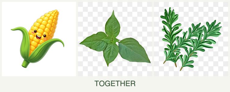 Can you plant corn, basil and rosemary together?