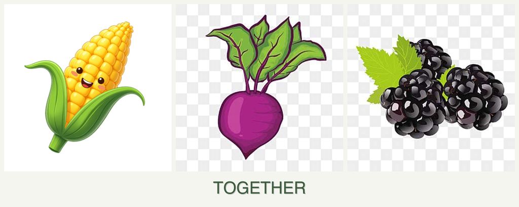 Can you plant corn, beets and blackberries together?