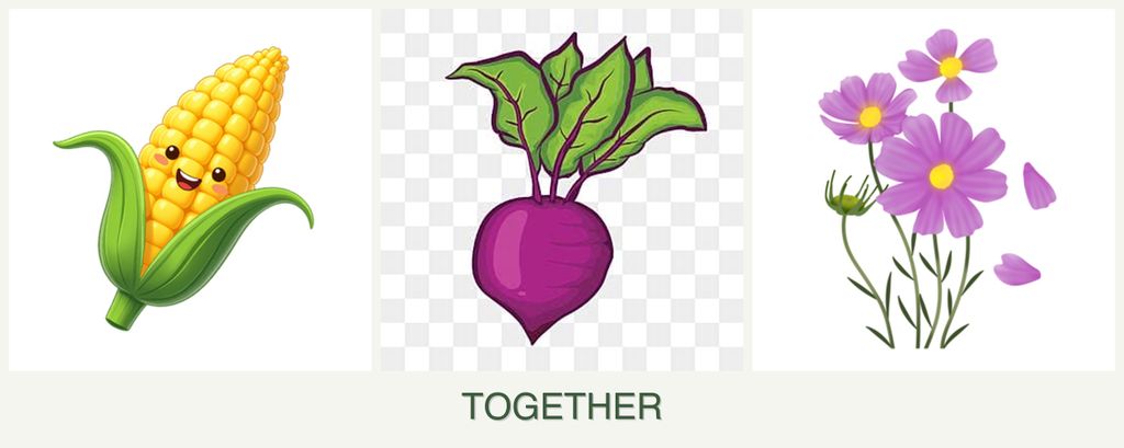 Can you plant corn, beets and cosmos together?
