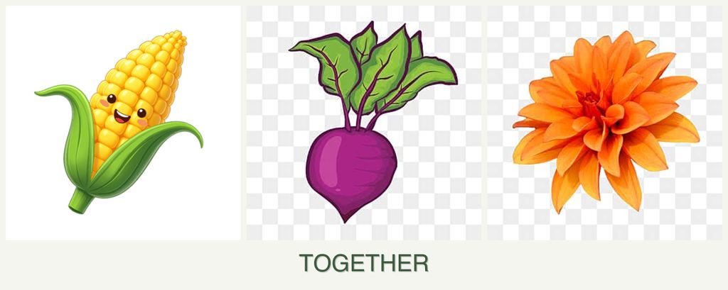 Can you plant corn, beets and dahlias together?