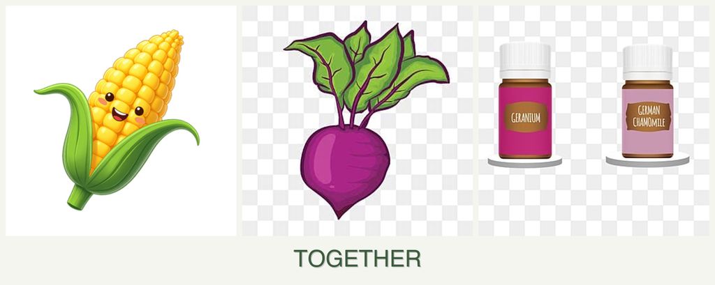 Can you plant corn, beets and geraniums together?