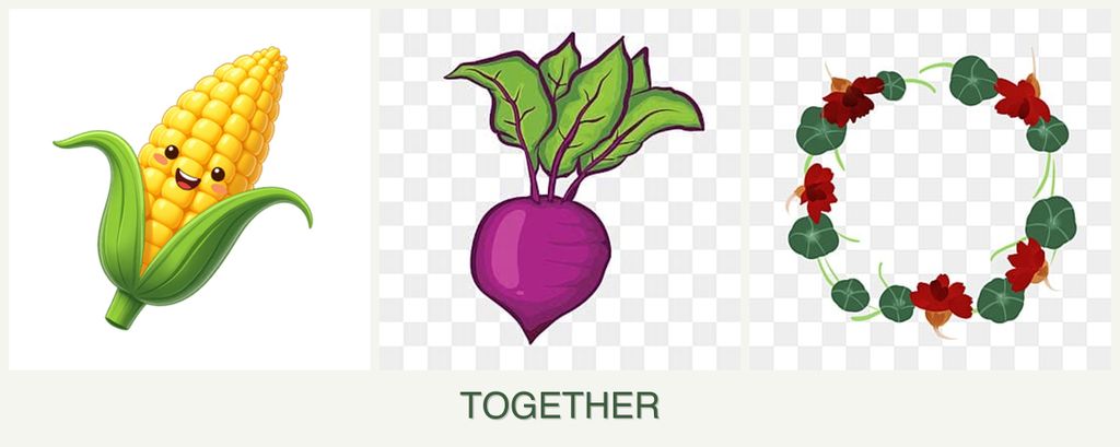 Can you plant corn, beets and nasturtiums together?