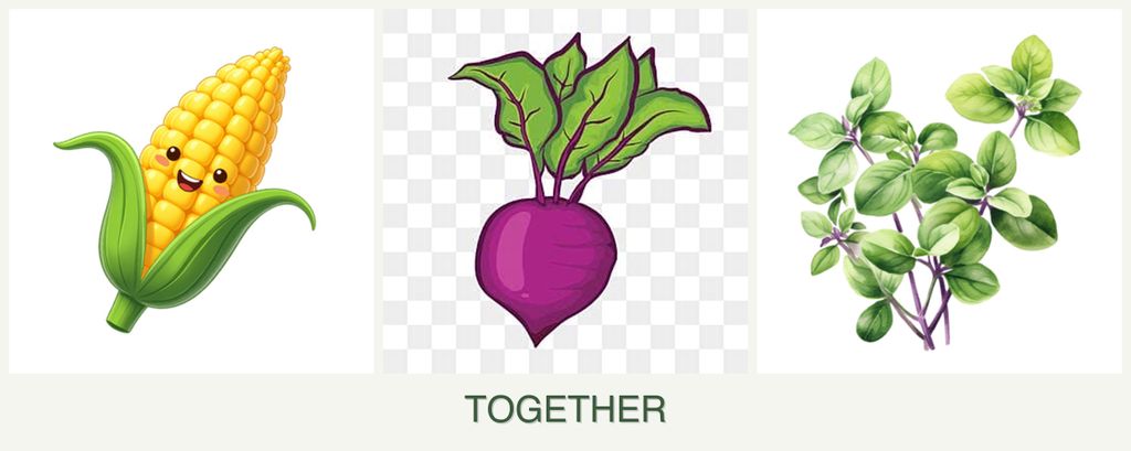 Can you plant corn, beets and oregano together?