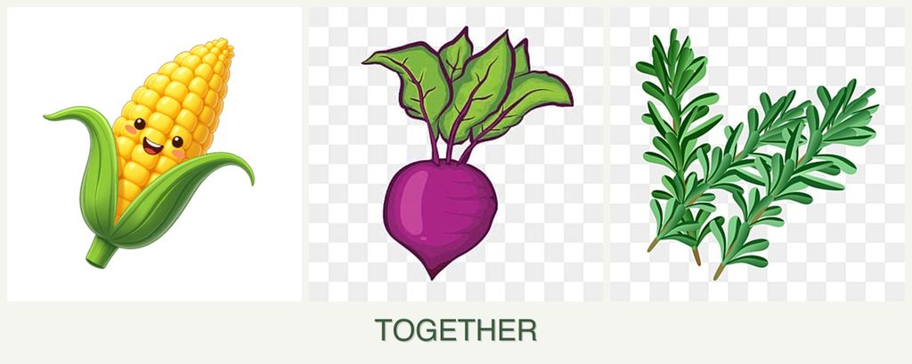 Can you plant corn, beets and rosemary together?