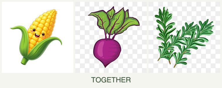 Can you plant corn, beets and rosemary together?
