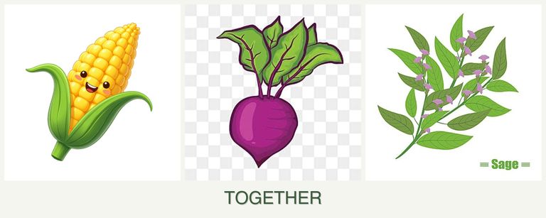 Can you plant corn, beets and sage together?