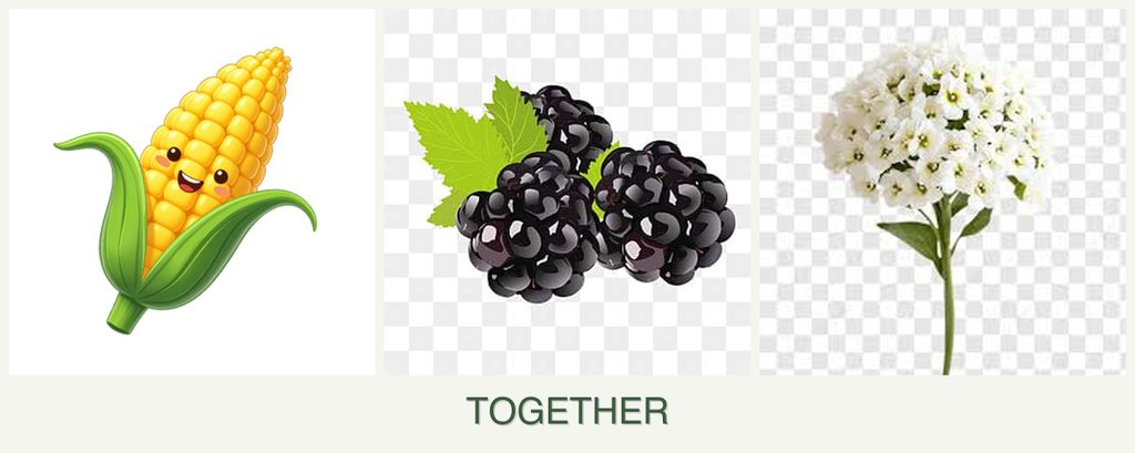 Can you plant corn, blackberries and alyssum together?