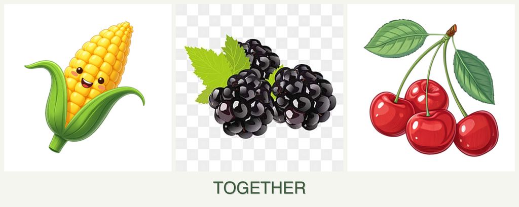 Can you plant corn, blackberries and cherries together?