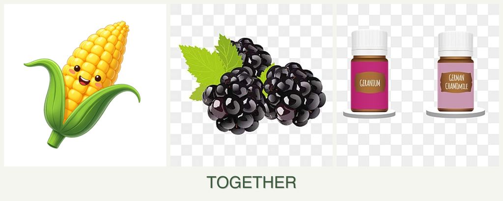 Can you plant corn, blackberries and geraniums together?