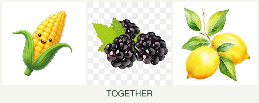 Can you plant corn, blackberries and lemons together?