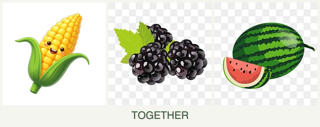 Can you plant corn, blackberries and melons together?