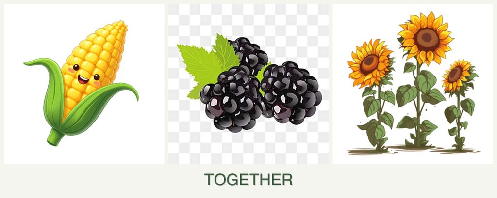 Can you plant corn, blackberries and sunflowers together?