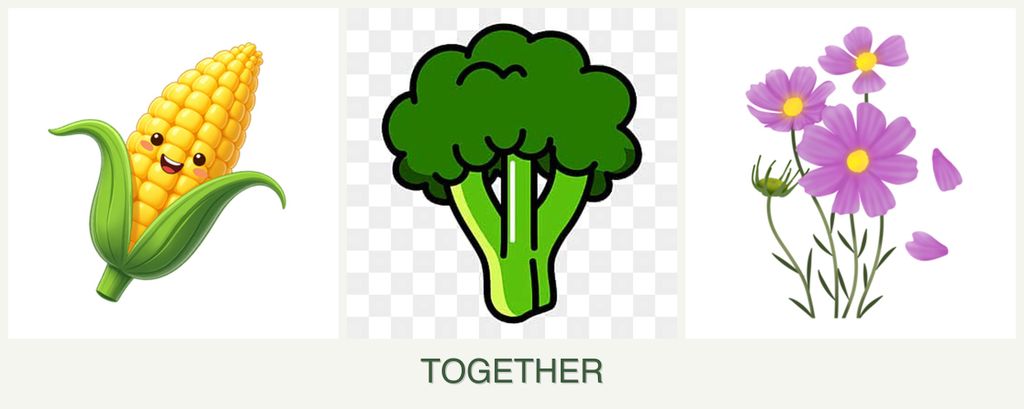 Can you plant corn, broccoli and cosmos together?