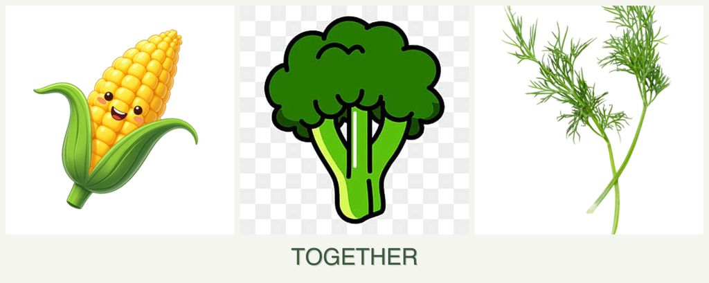 Can you plant corn, broccoli and dill together?